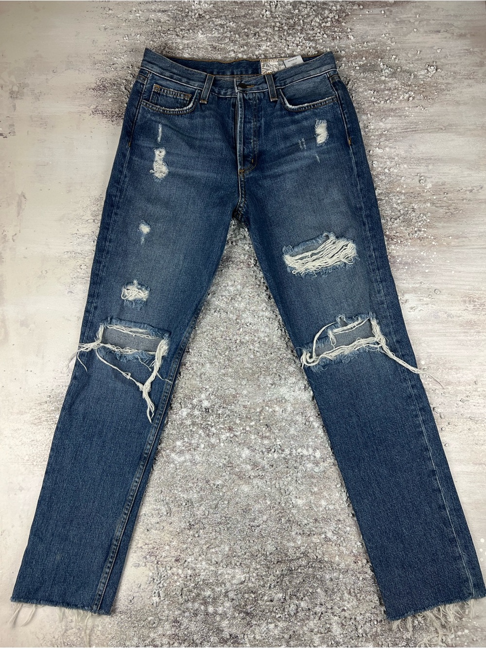 Siwy Light Blue Denim GABY Jeans with Gold Stitching in MORNING TRAIN wash 28